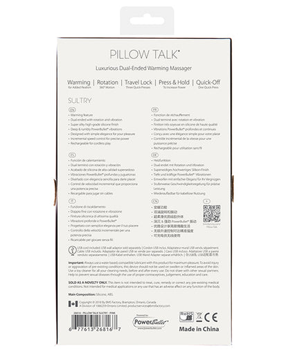 Pillow Talk Sultry Rotating Wand - Pink