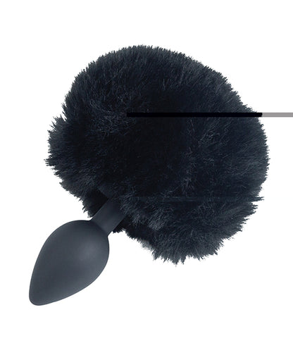 Punishment Bunny Tail Butt Plug - Black