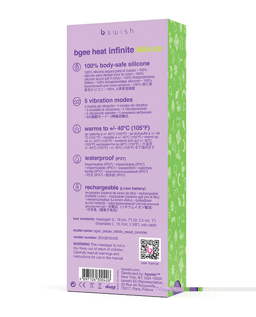 Bgee Infinite Deluxe Heat Vibrator - Sweet Lavender