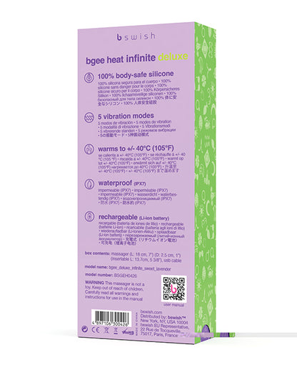 Bgee Infinite Deluxe Heat Vibrator - Sweet Lavender