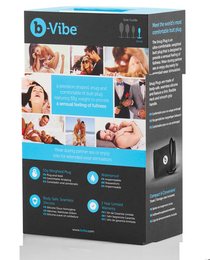 B-Vibe Weighted Snug Plug 1 - 55 g Black