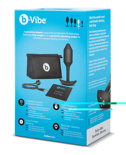 B-Vibe Vibrating Weighted Snug Plug M - 112 g Black