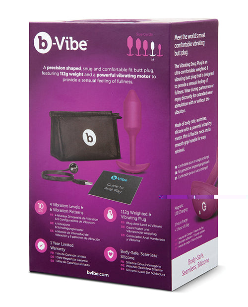 B-Vibe Vibrating Weighted Snug Plug M - 112 g Rose