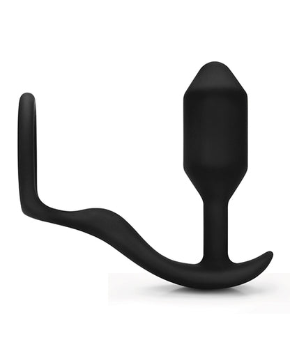 B-Vibe Snug & Tug Weighted Silicone & Penis Ring - 128 g Black