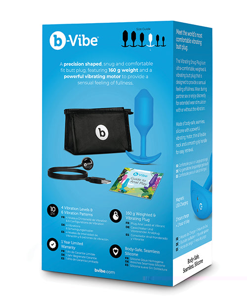 B-Vibe Vibrating Snug Plug - Large Blue