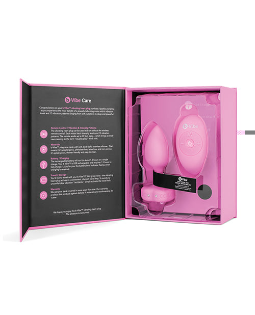 B-Vibe Vibrating Heart Plug S/M - Pink