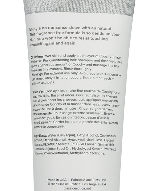 COOCHY Shave Cream - 7.2 oz Au Natural