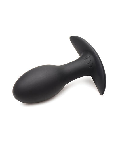 Curve Toys Rooster Rumbler Vibrating Silicone Anal Plug Medium - Black