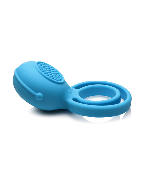 Curve Toys Gossip Love Loops 10X Silicone Cock Ring w/Remote - Azure