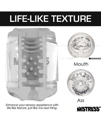 Curve Toys Mistress Double Shot Ass & Mouth Mini Masturbator  - Clear