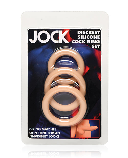 Curve Toys Jock Silicone Cock Ring Set of 3 - Light