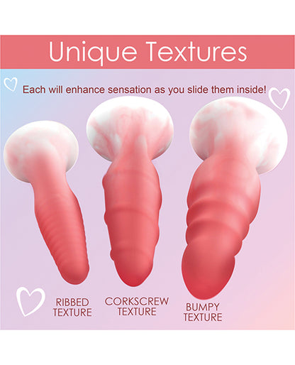 Curve Toys Simply Sweet Silicone Butt Plug Set - Pink