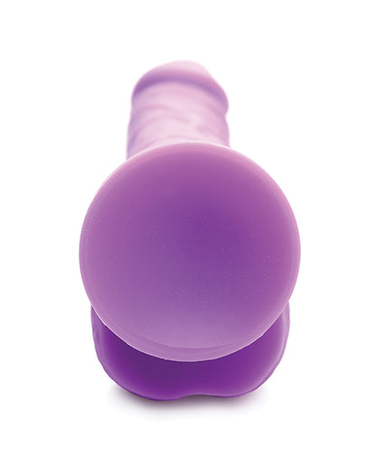 Curve Toys Lollicock 7" Silicone Dildo w/Balls - Grape