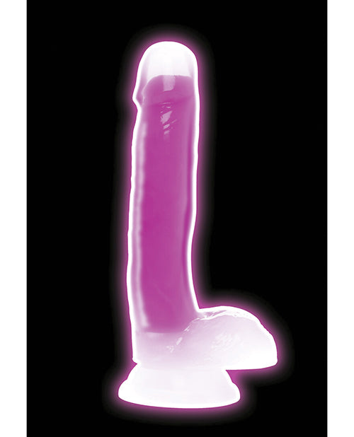 Curve Toys Lollicock 7" Glow In The Dark Silicone Dildo w/Balls - Purple