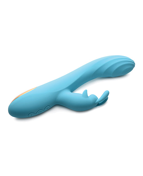 Curve Toys Power Bunnies Snuggles 10x Silicone Rabbit Vibrator - Blue