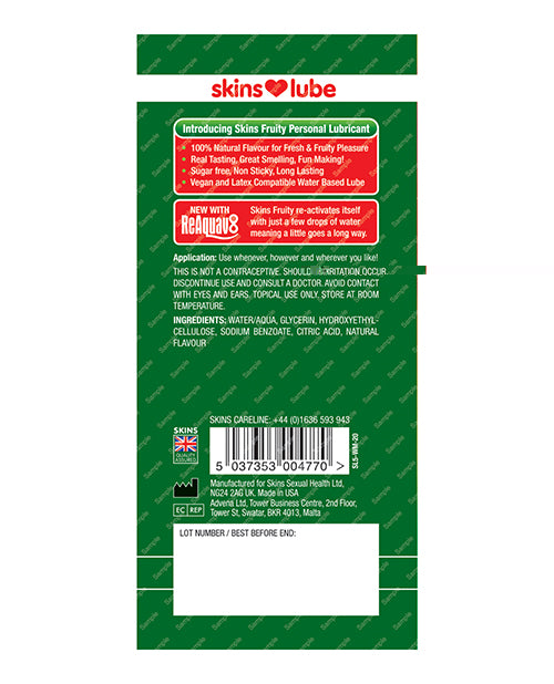 Skins Water Based Lubricant - 5 ml Foil Watermelon