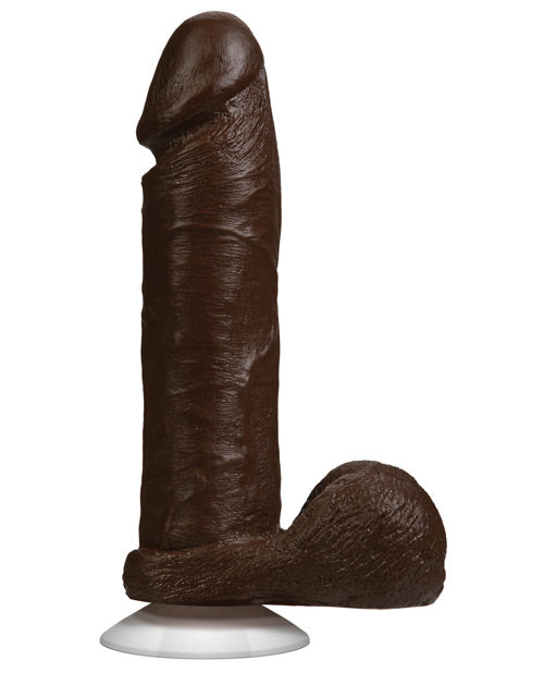 8" Realistic Cock w/Balls - Black