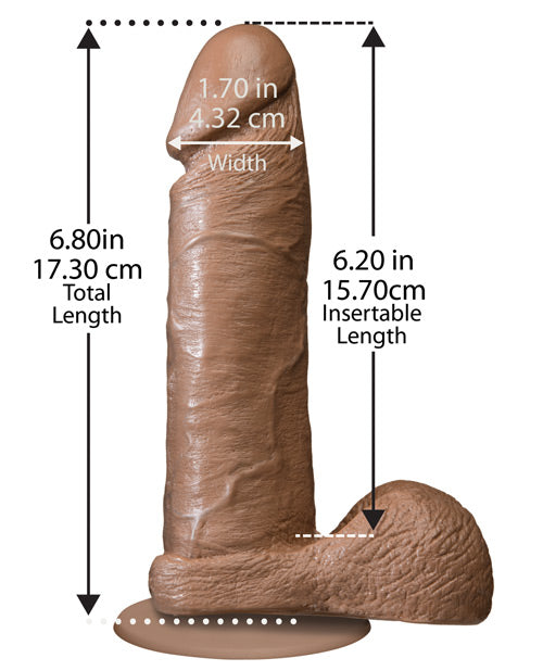 6" Realistic Cock w/Balls - Brown