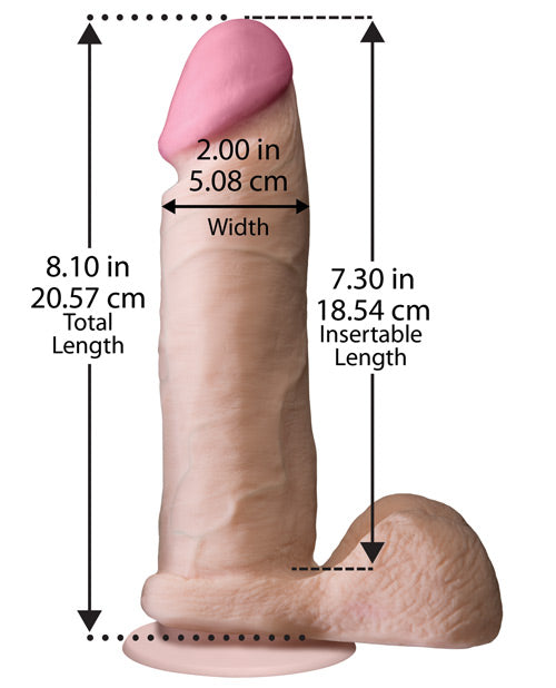 Realistic 8" Ultraskyn Cock w/Balls - White