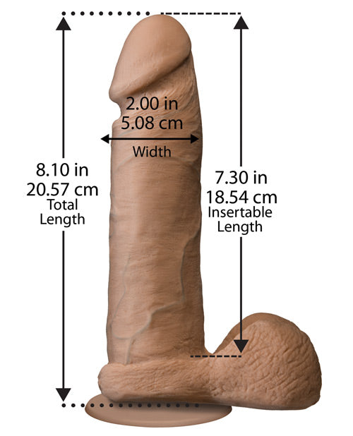 Realistic 8" Ultraskyn Cock w/Balls - Brown