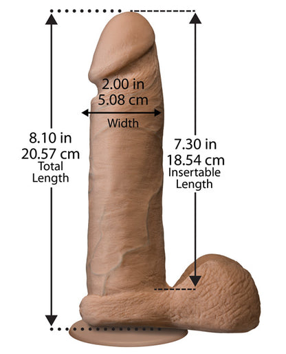 Realistic 8" Ultraskyn Cock w/Balls - Brown