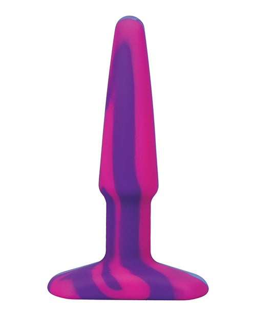 A Play 5" Groovy Silicone Anal Plug - Multicolor/Yellow