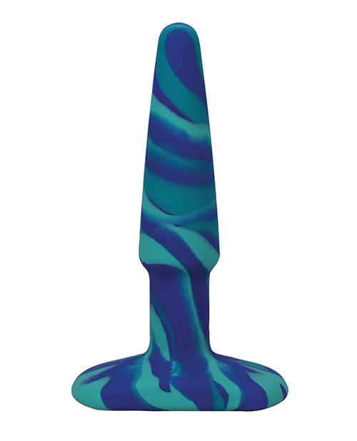 A Play 4" Groovy Silicone Anal Plug - Ocean