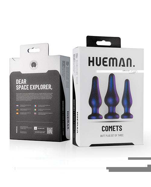 Hueman Comets Butt Plug Set of 3 - Purple