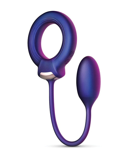 Hueman Eclipse Cock Ring w/Anal Ball - Purple