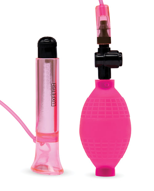 Lux Fetish Vibrating Clitoral Pump w/Quick Release - Pink