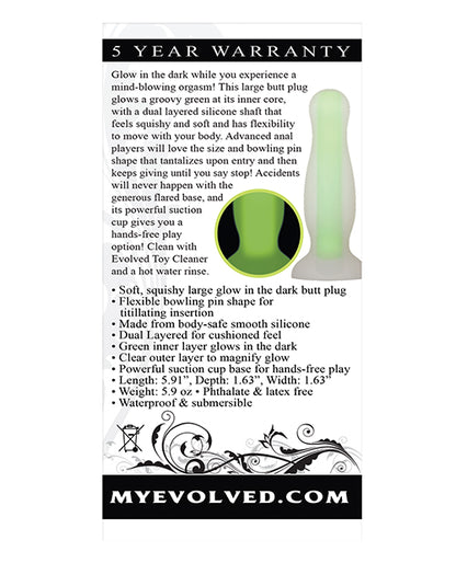 Evolved Luminous Anal Plug Large - Green