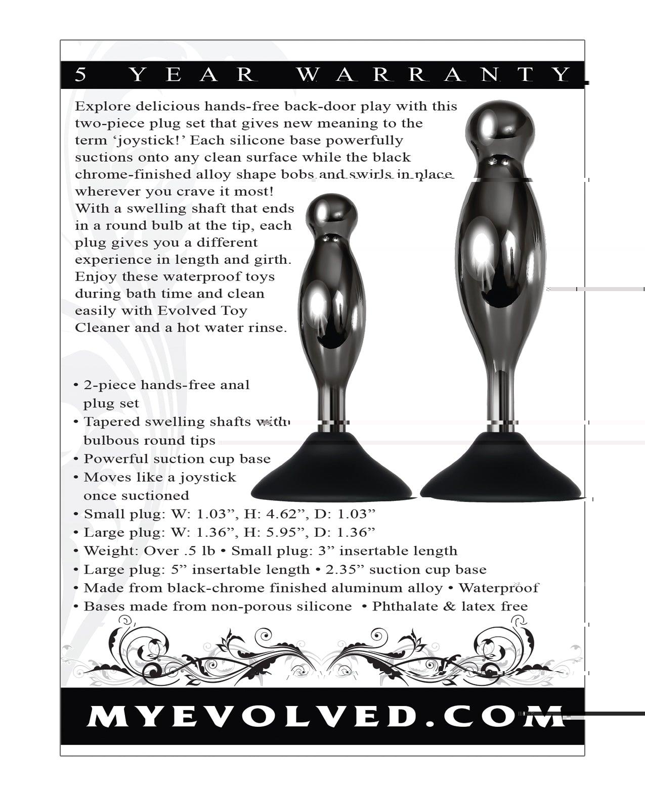 Evolved Joy Sticks 2 pc Plug Set - Black/Chrome