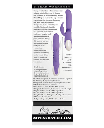 Evolved Thick & Thrust Bunny Dual Stim Rechargeable - Purple