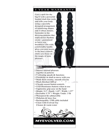 Evolved Magic Stick Beaded Vibrator - Black