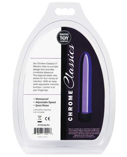 Erotic Toy Company Chrome Classics  5" Vibe - Purple