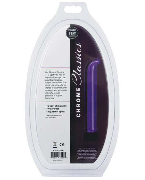 Erotic Toy Company Chrome Classics 7" G Spot Vibe - Purple