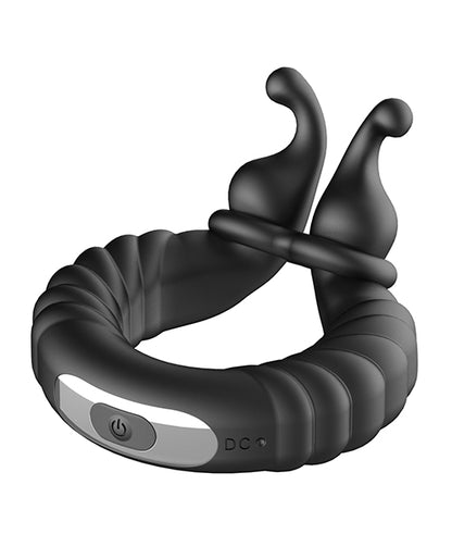 Forto F-24 Textured Vibrating Cock Ring - Black