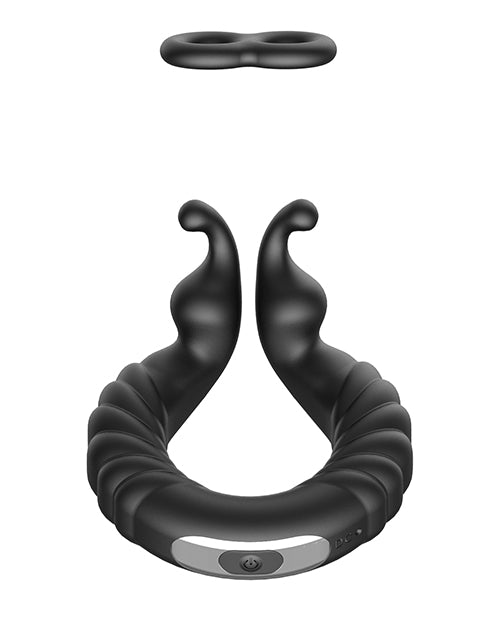 Forto F-24 Textured Vibrating Cock Ring - Black