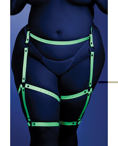 Glow Buckle Up Glow in the Dark Leg Harness Light Blue O/S