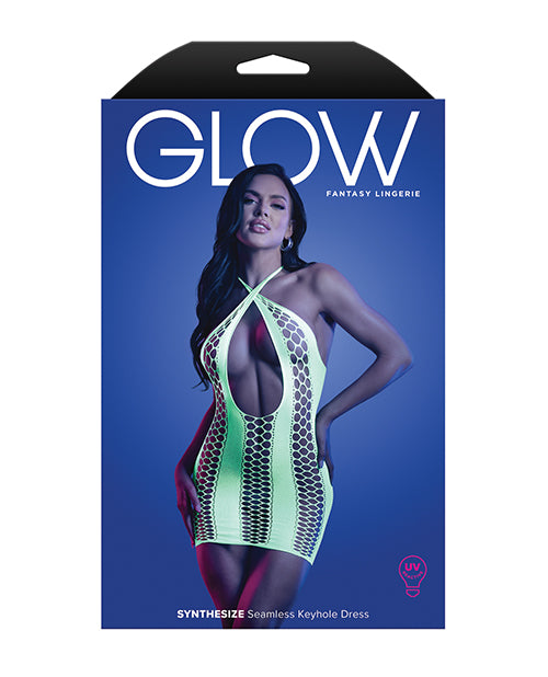 Glow Synthesize UV Reactive Seamless Halter Dress - Neon Green O/S