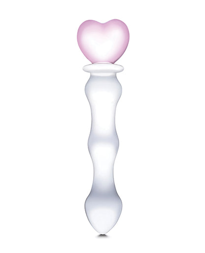 Glas 8" Sweetheart Glass Dildo - Pink/clear