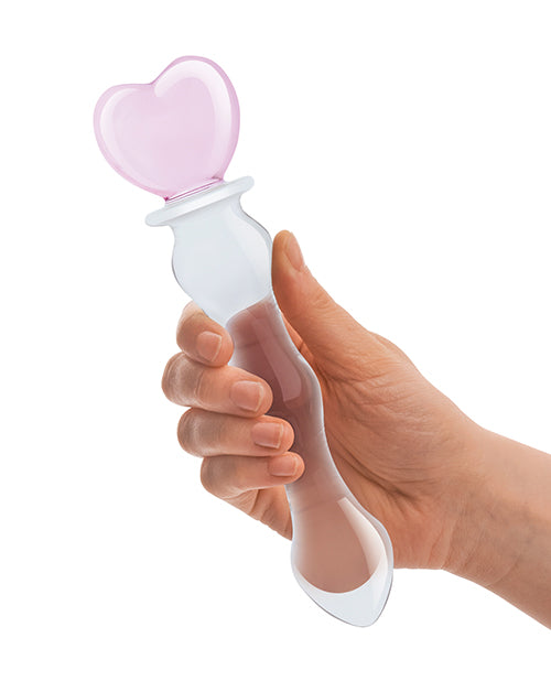 Glas 8" Sweetheart Glass Dildo - Pink/clear