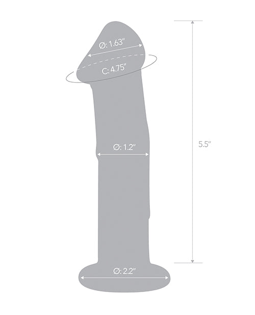 Glas 6" Dildo w/Veins & Flat Base