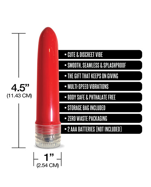 Pleasure Package I Didn't Know Your Size 4" Multi Speed Vibe  - Red