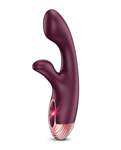 Zola Rechargeable Silicone Dual Massager - Burgundy/Rose Gold