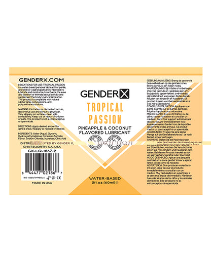 Gender X Flavored Lube - 2 oz Tropical Passion