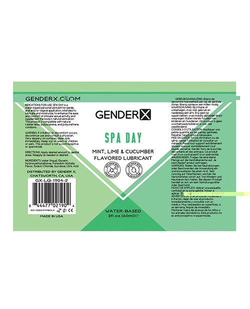 Gender X Flavored Lube - 2 oz Spa Day