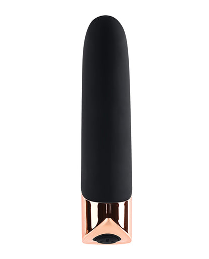 Gender X The Gold Standard Rechargeable Silicone Bullet - Black/Rose Gold