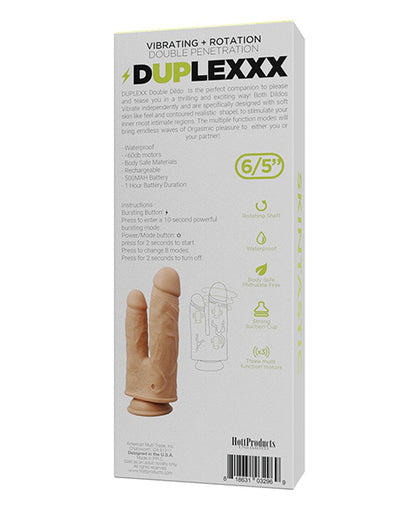 Skinsations Duplexx Vibrating & Rotating Double Dildo - Flesh