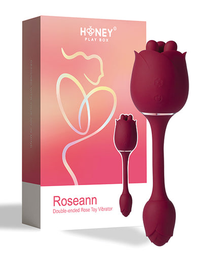 Roseann Double Ended Rose Toy Vibrator - Red